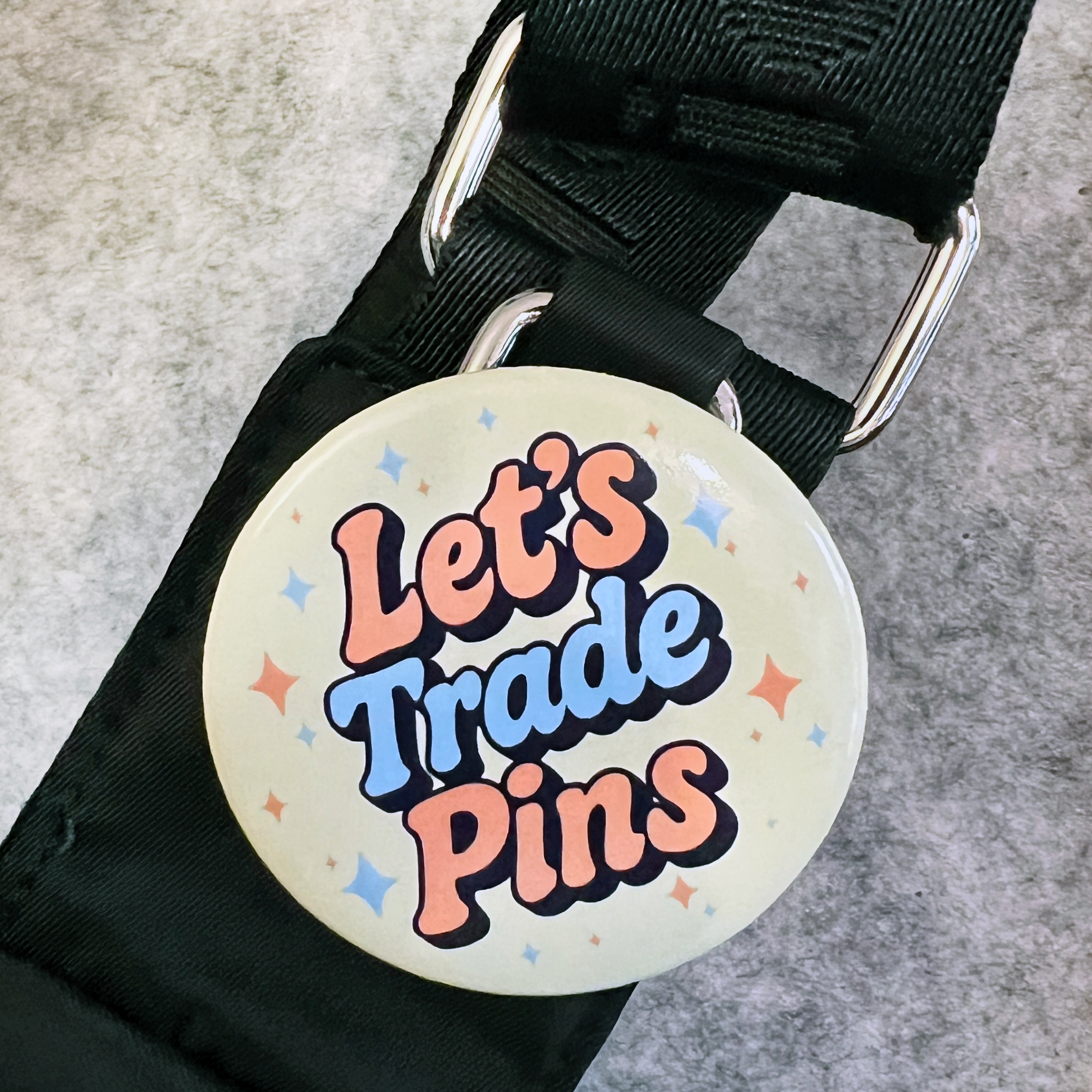 Let’s Trade Pins Button for pin traders