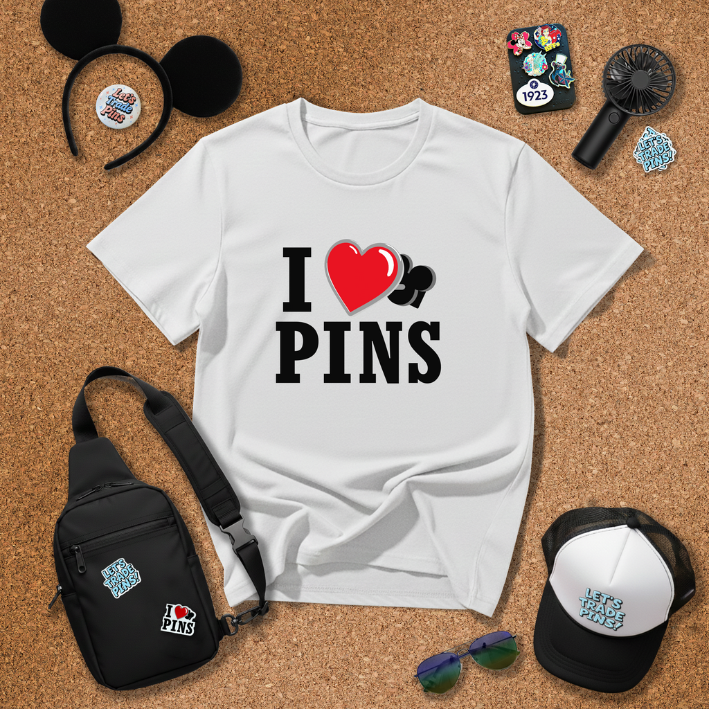 I Heart Pins Graphic T-Shirt for Pin Traders